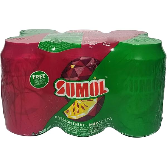 LATA DE MARACUYÁ SUMOL, PAQUETE DE 6