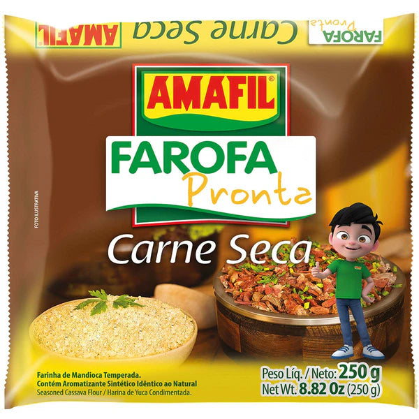 Amafil Farofa Pronta Carne Seca 250 g