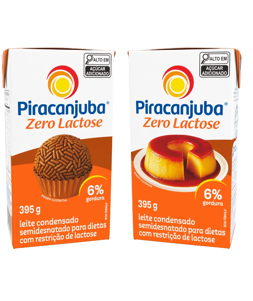 Piracanjuba Leite Condensado Zero Lactose 395 g official package images