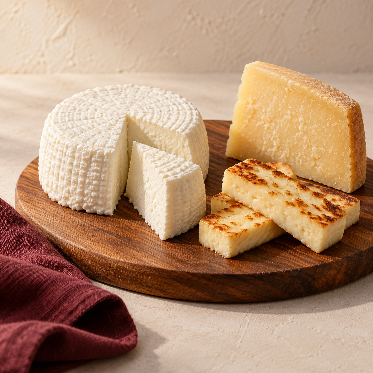 Fresh Minas cheese, queijo coalho and aged cheese
