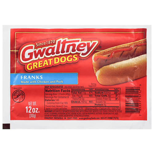 GWANTLEY HOT DOG FRANK 120Z