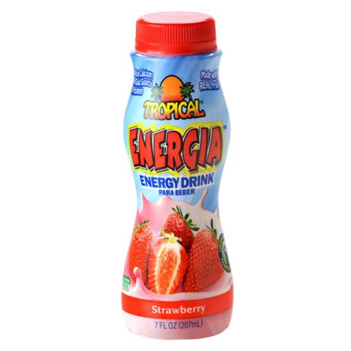 TROPICAL ENERGY DRINK STRAWBERRY 7 OZ