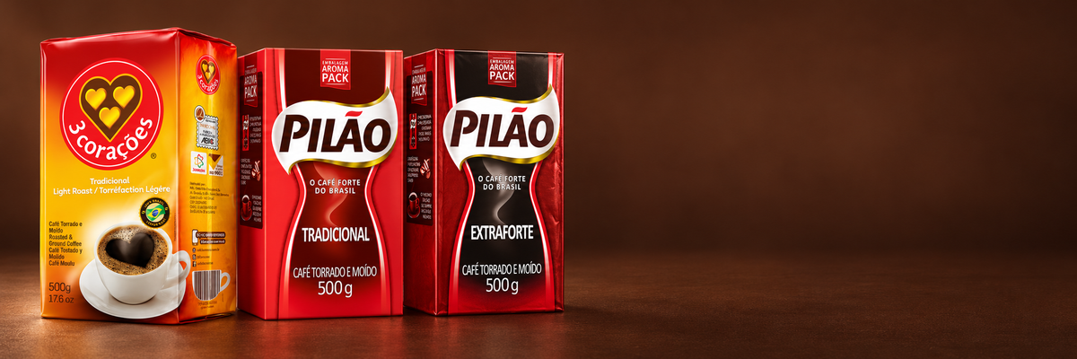 Pilão Tradicional, Pilão Extraforte and 3 Corações coffee
