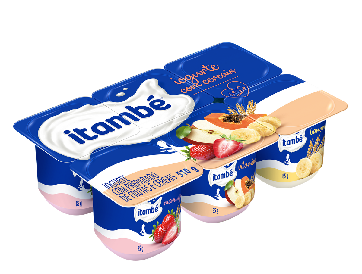 Itambé fruit and cereal yogurt — manufacturer reference photo; package size awaiting verification