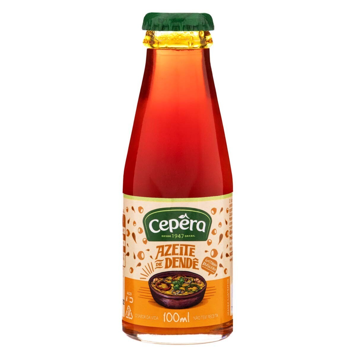 Cepêra Azeite de Dendê 100 ml — a premium bottle of dendê palm oil from Brazil.