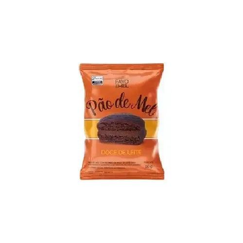 Favo de Mel Pão de Mel Doce de Leite 50 g individual orange package