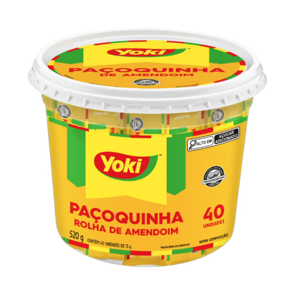 Yoki Paçoquinha Rolha 520g — 40 unidades
